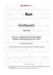 Noten, Akkorde OneRepublic - Run