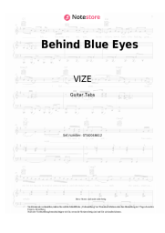 Noten, Akkorde Tokio Hotel, VIZE - Behind Blue Eyes