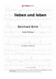 Noten, Akkorde Bernhard Brink - lieben und leben