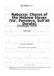 Noten, Akkorde Giuseppe Verdi - Nabucco: Chorus of the Hebrew Slaves (Va', Pensiero, Sull'ali Dorate)