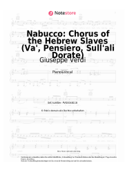 Noten, Akkorde Giuseppe Verdi - Nabucco: Chorus of the Hebrew Slaves (Va', Pensiero, Sull'ali Dorate)