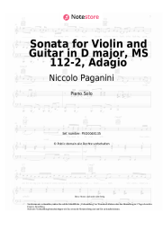 Noten, Akkorde Niccolo Paganini - Sonata for Violin and Guitar in D major, MS 112-2, Adagio