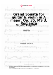 Noten, Akkorde Niccolo Paganini - Grand Sonata for guitar & violin in A major, Op. 35, MS 3, Romanza