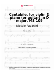 undefined Niccolo Paganini - Cantabile, for violin & piano (or guitar) in D major, MS 109