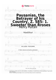 Noten, Akkorde Henry Purcell - Pausanias, the Betrayer of his Country, Z. 585: 1. Sweeter than Rroses