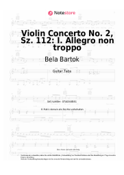 Noten, Akkorde Bela Bartok - Violin Concerto No. 2, Sz. 112: I. Allegro non troppo