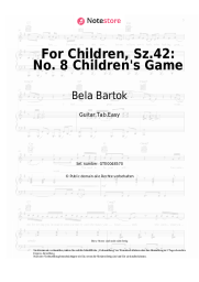 Noten, Akkorde Bela Bartok - For Children, Sz.42: No. 8 Children's Game