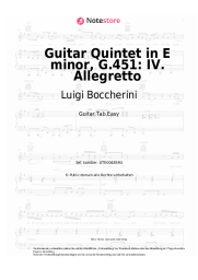 Noten, Akkorde Luigi Boccherini - Guitar Quintet in E minor, G.451: IV. Allegretto
