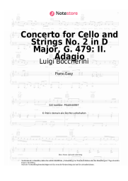 Noten, Akkorde Luigi Boccherini - Concerto for Cello and Strings No. 2 in D Major, G. 479: II. Adagio