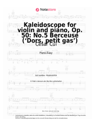 Noten, Akkorde Cesar Cui - Kaleidoscope for violin and piano, Op. 50: No.5 Berceuse (‘Dors, petit gas’)