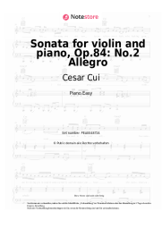 Noten, Akkorde Cesar Cui - Sonata for violin and piano, Op.84: No.2 Allegro