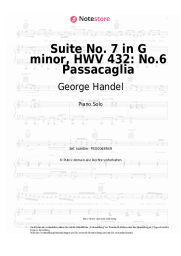 Noten, Akkorde George Handel - Suite No. 7 in G minor, HWV 432: No.6 Passacaglia