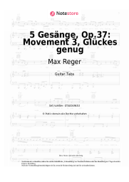 Noten, Akkorde Max Reger - 5 Gesänge, Op.37: Movement 3, Glückes genug