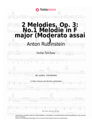 Noten, Akkorde Anton Rubinstein - 2 Melodies, Op. 3: No.1 Melodie in F major (Moderato assai )