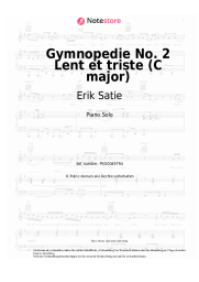 Noten, Akkorde Erik Satie - Gymnopedie No.2 Lent et triste (C major)