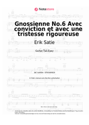 Noten, Akkorde Erik Satie - Gnossienne No.6 Avec conviction et avec une tristesse rigoureuse
