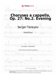 Noten, Akkorde Sergei Taneyev - Choruses a cappella, Op. 27: No.2. Evening