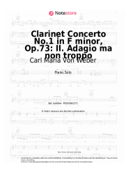 Noten, Akkorde Carl Maria Von Weber - Clarinet Concerto No.1 in F minor, Op.73: II. Adagio ma non troppo