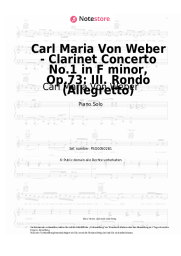Noten, Akkorde Carl Maria Von Weber - Carl Maria Von Weber - Clarinet Concerto No.1 in F minor, Op.73: III. Rondo (Allegretto)
