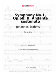 Noten, Akkorde Johannes Brahms - Symphony No.1, Op.68: II. Andante sostenuto