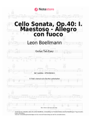Noten, Akkorde Leon Boellmann - Cello Sonata, Op.40: I. Maestoso - Allegro con fuoco