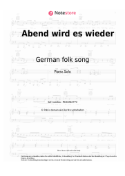 Noten, Akkorde German folk song - Abend wird es wieder