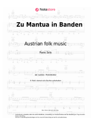 Noten, Akkorde Austrian folk music - Zu Mantua in Banden
