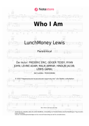 Noten, Akkorde Maroon 5, LunchMoney Lewis - Who I Am