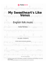 Noten, Akkorde Gustav Holst, English folk music - My Sweetheart's Like Venus