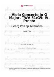 Noten, Akkorde Georg Philipp Telemann - Viola Concerto in G Major, TWV 51:G9: IV. Presto