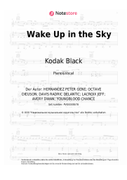 Noten, Akkorde Bruno Mars, Gucci Mane, Kodak Black - Wake Up in the Sky