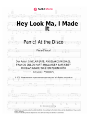 Noten, Akkorde Panic! At the Disco - Hey Look Ma, I Made It