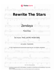Noten, Akkorde Zac Efron, Zendaya - Rewrite The Stars