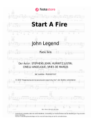 Noten, Akkorde John Legend - Start A Fire