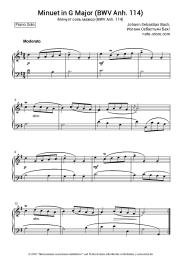 Noten, Akkorde Johann Sebastian Bach - Minuet in G Major (BWV Anh. 114)