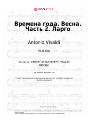 Noten, Akkorde Antonio Vivaldi - 4 Seasons. Spring, movement 2: Largo