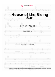 Noten, Akkorde Leslie West - House of the Rising Sun