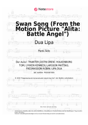 Noten, Akkorde Dua Lipa - Swan Song (From the Motion Picture Alita: Battle Angel)