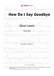 Noten, Akkorde Dean Lewis - How Do I Say Goodbye
