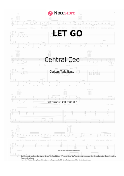 Noten, Akkorde Central Cee - LET GO