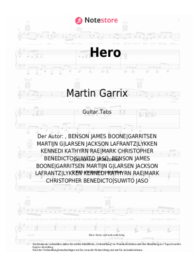 Noten, Akkorde Martin Garrix, JVKE - Hero