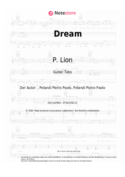 Noten, Akkorde P. Lion - Dream