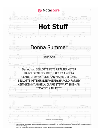 Noten, Akkorde Donna Summer - Hot Stuff