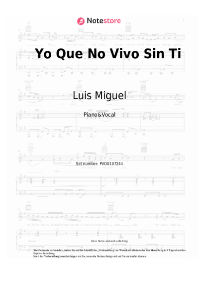 Noten, Akkorde Luis Miguel - Yo Que No Vivo Sin Ti