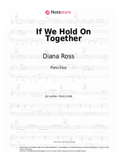 Noten, Akkorde Diana Ross - If We Hold On Together