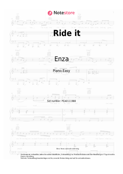 Noten, Akkorde Enza - Ride it