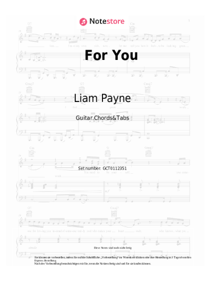Noten, Akkorde Liam Payne, Rita Ora - For You