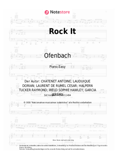 Noten, Akkorde Ofenbach - Rock It