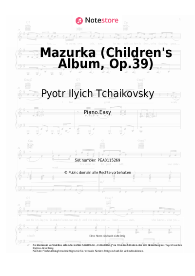 undefined Pyotr Ilyich Tchaikovsky - Mazurka (Children's Album, Op.39)