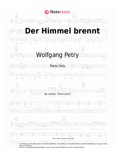 Noten, Akkorde Wolfgang Petry -  Der Himmel brennt